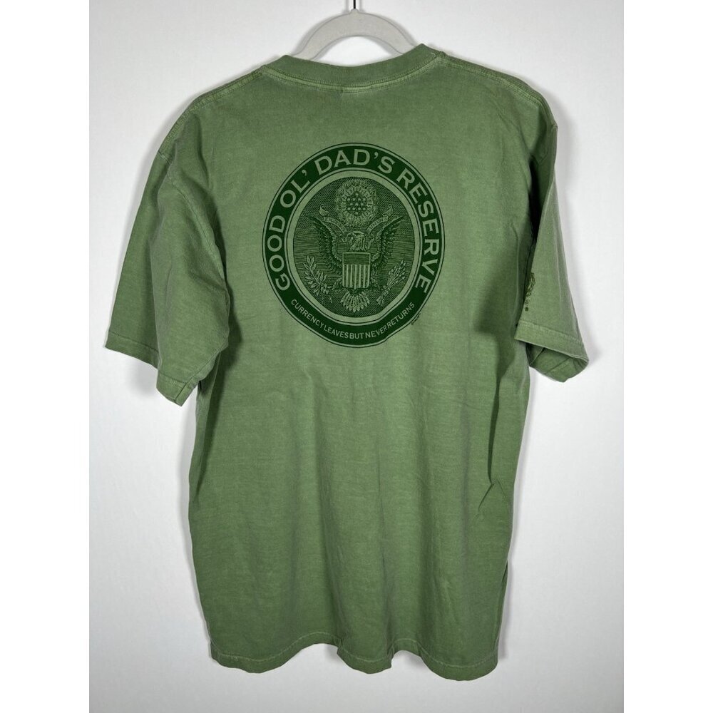 Crazy Shirts "Good Ol' Dad's Reserve" green Hawaiian dadcore tshirt L retro